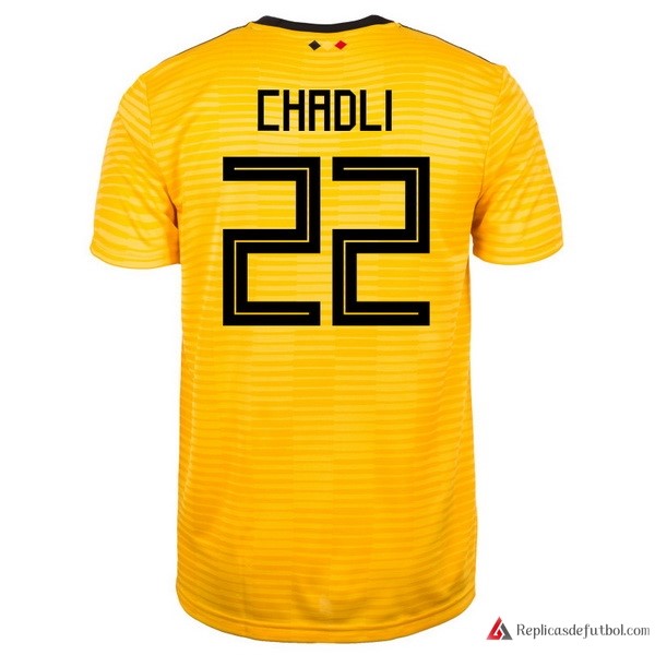 Camiseta Seleccion Belgica Segunda equipación Chadli 2018 Amarillo